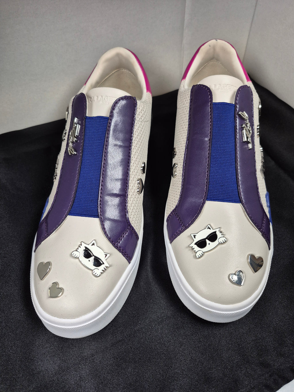 KARL LAGERFELD Women's Mavise Slip on Sneaker with Pins