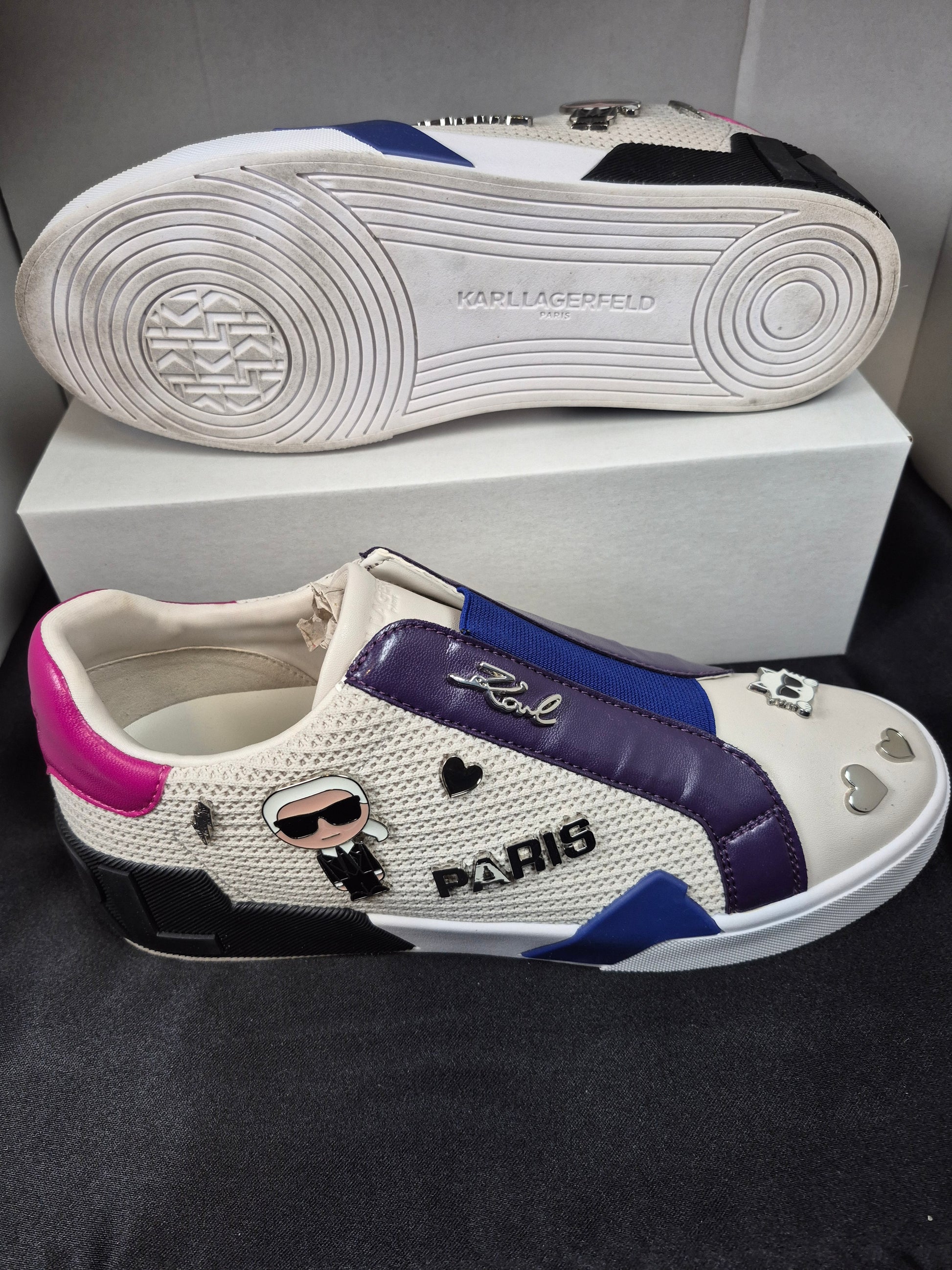 KARL LAGERFELD Women's Mavise Slip on Sneaker with Pins